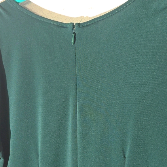Ann Taylor Womens Kelly Green Ruffle Trim Flounce Hem Shift Dress Size 8P - Picture 3 of 8